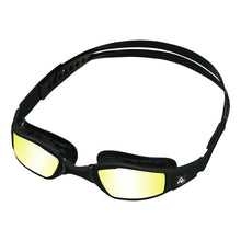 Load image into Gallery viewer, Aquasphere Ninja – Yellow Titanium Mirrored Lens – Black/Black Swim Racing Goggles
