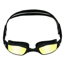 Load image into Gallery viewer, Aquasphere Ninja – Yellow Titanium Mirrored Lens – Black/Black Swim Racing Goggles
