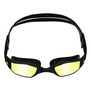 Aquasphere Ninja – Yellow Titanium Mirrored Lens – Black/Black Swim Racing Goggles